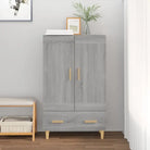 Hoge kast van bewerkt hout voor een stijlvolle bestaande interieurstijl - Grijs sonoma / 1 - Dressoirs & buffetkasten