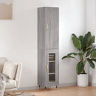 Hoge kast van bewerkt hout voor een stijlvolle en duurzame inrichting - Grijs sonoma / 1 / 1 glazen deur - Dressoirs &