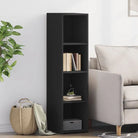 Hoge kast van bewerkt hout voor een stijlvolle en praktische woonkamer - Zwart / 1 - Dressoirs & buffetkasten