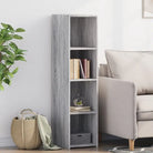Hoge kast van bewerkt hout voor een stijlvolle en praktische woonkamer - Grijs sonoma / 1 - Dressoirs & buffetkasten