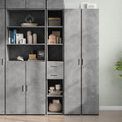 Hoge kast van bewerkt hout voor een stijlvolle inrichting - Betongrijs / 1 - Dressoirs & buffetkasten