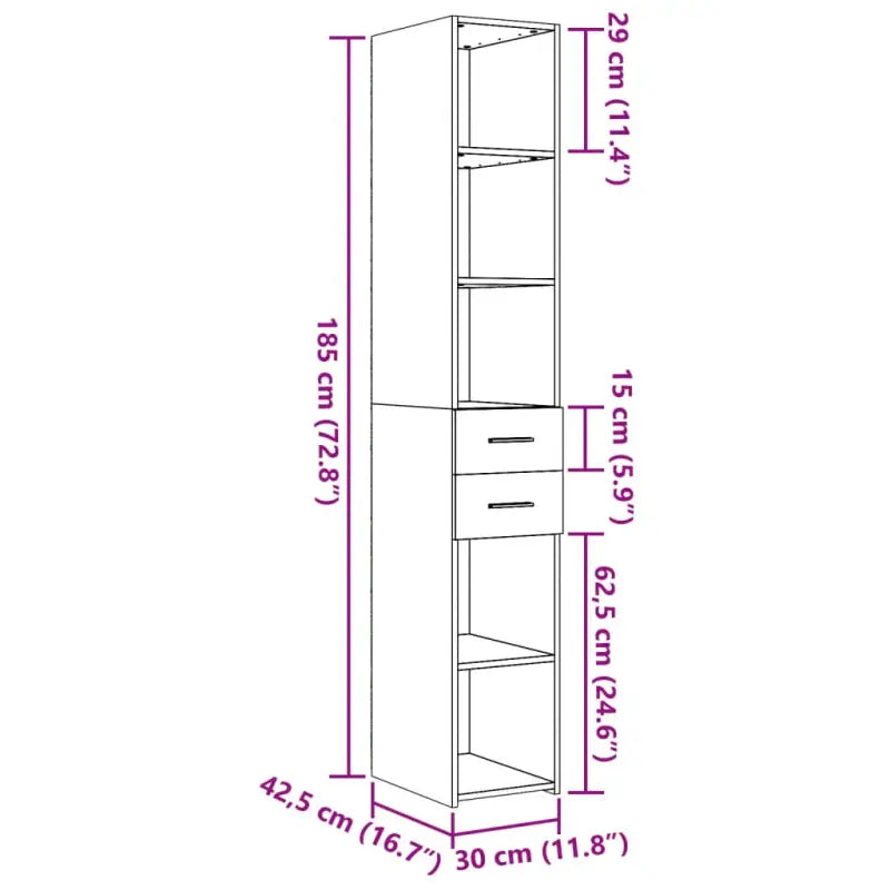 Hoge kast van bewerkt hout voor een stijlvolle inrichting - Dressoirs & buffetkasten