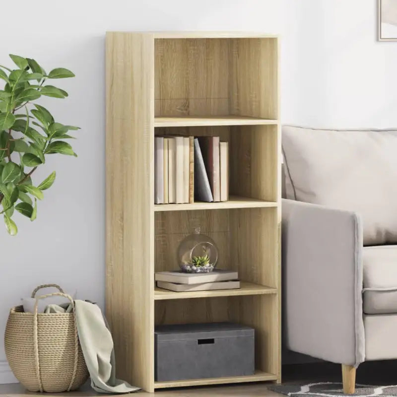 Hoge kast van bewerkt hout voor een stijlvolle inrichting - Sonoma eiken / 1 - Dressoirs & buffetkasten