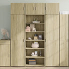 Hoge kast van bewerkt hout voor een stijlvolle inrichting - Sonoma eiken / 1 - Dressoirs & buffetkasten