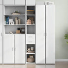 Hoge kast van bewerkt hout voor een stijlvolle inrichting - Wit / 1 - Dressoirs & buffetkasten