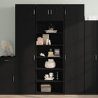 Hoge kast van bewerkt hout voor een stijlvolle inrichting - Zwart / 1 - Dressoirs & buffetkasten