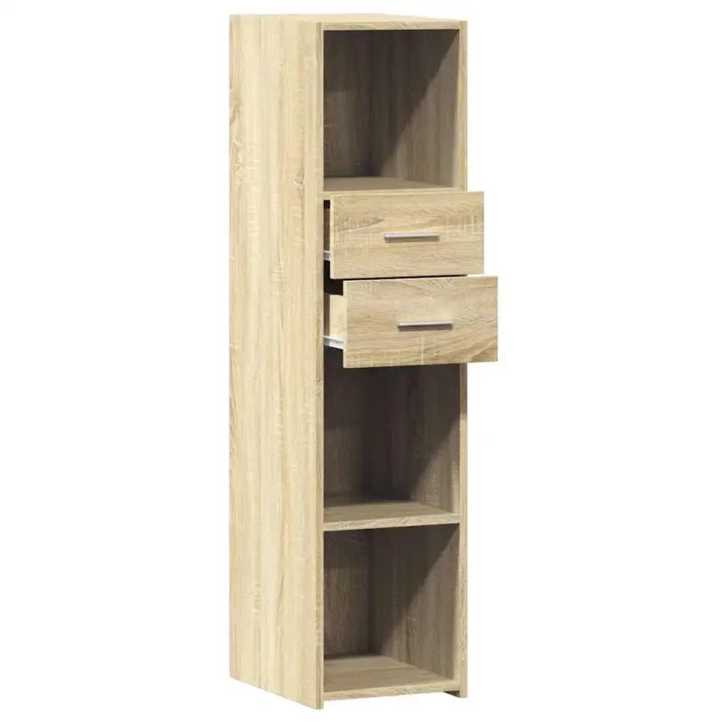 Hoge kast van bewerkt hout voor een stijlvolle woonruimte - Dressoirs & buffetkasten