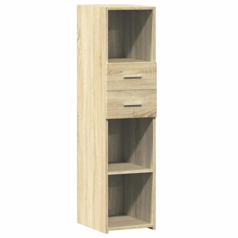 Hoge kast van bewerkt hout voor een stijlvolle woonruimte - Dressoirs & buffetkasten