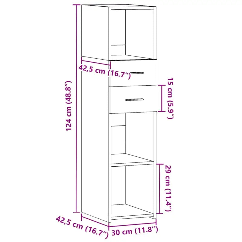 Hoge kast van bewerkt hout voor een stijlvolle woonruimte - Dressoirs & buffetkasten