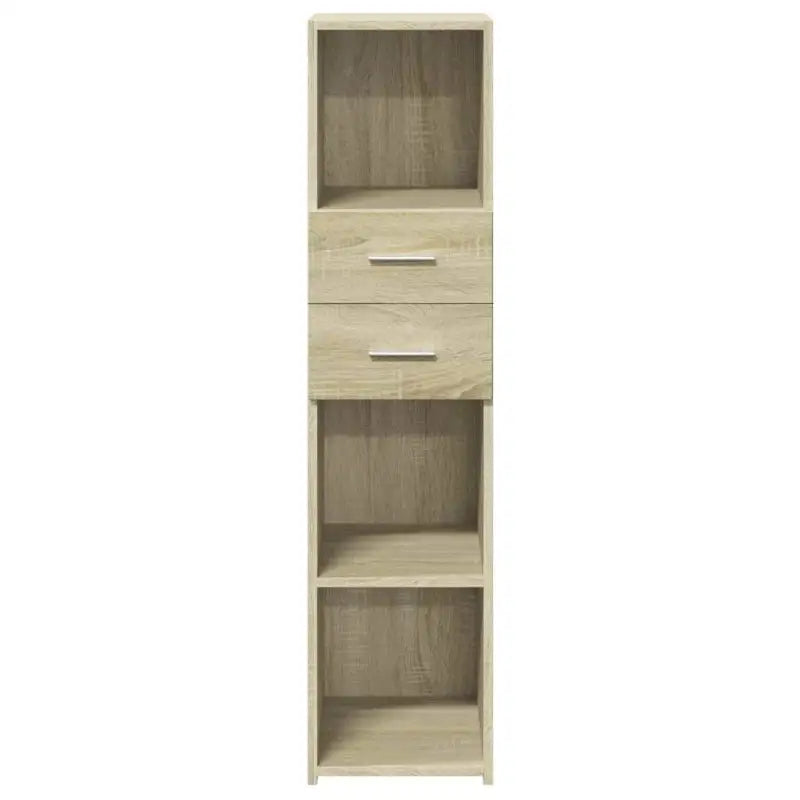 Hoge kast van bewerkt hout voor een stijlvolle woonruimte - Dressoirs & buffetkasten