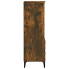 Hoge kast van gerookt eiken en bewerkt hout voor elegant interieur - Dressoirs & buffetkasten