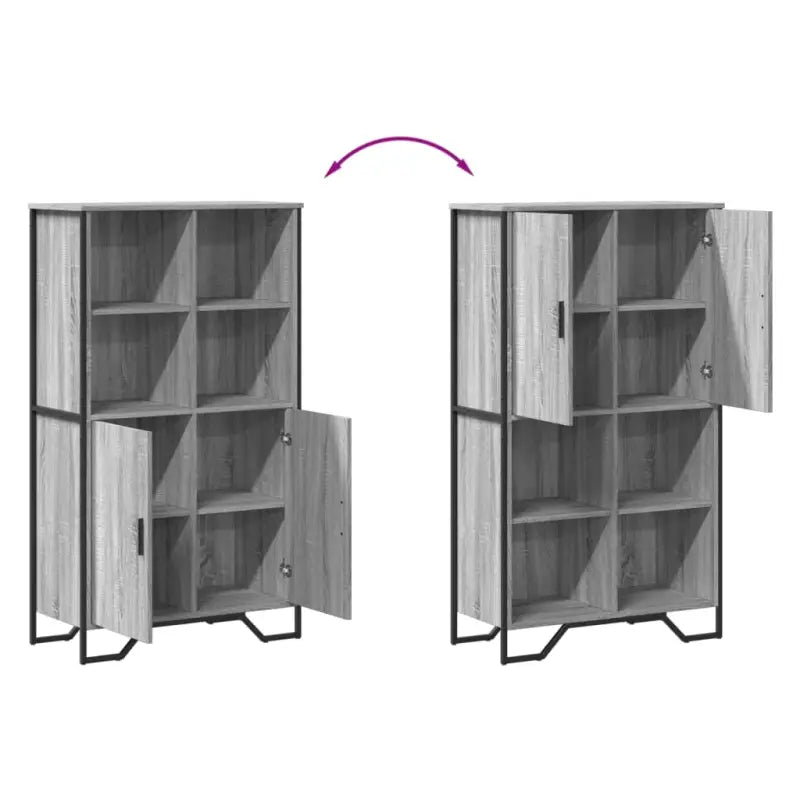 Hoge kast van grijs Sonoma eiken voor een stijlvolle inrichting - Dressoirs & buffetkasten