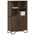 Hoge kast van grijs Sonoma eiken voor een stijlvolle inrichting - bruin eikenkleur / 1 - Dressoirs & buffetkasten