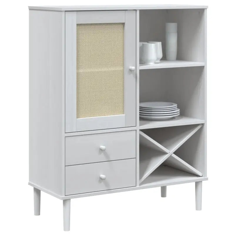 Hoge kast van massief grenenhout met elegante uitstraling - Dressoirs & buffetkasten