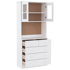 Hoge kast van massief grenenhout met kleine lade opbergruimte - Dressoirs & buffetkasten