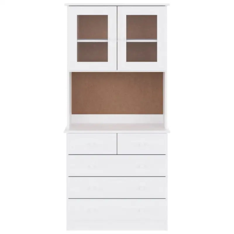 Hoge kast van massief grenenhout met kleine lade opbergruimte - Dressoirs & buffetkasten