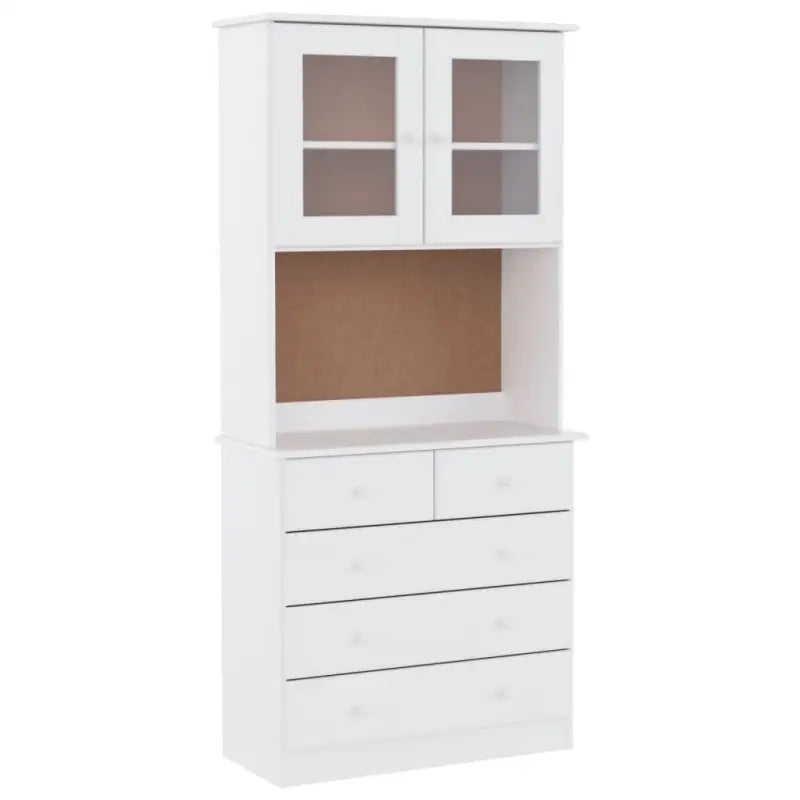 Hoge kast van massief grenenhout met kleine lade opbergruimte - Dressoirs & buffetkasten