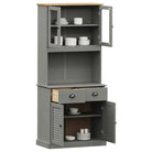 Hoge kast van massief grenenhout met ruime afmetingen deur - Dressoirs & buffetkasten
