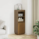Hoge kast van massief grenenhout voor een stijlvol interieur - Honingbruin / 1 - Dressoirs & buffetkasten