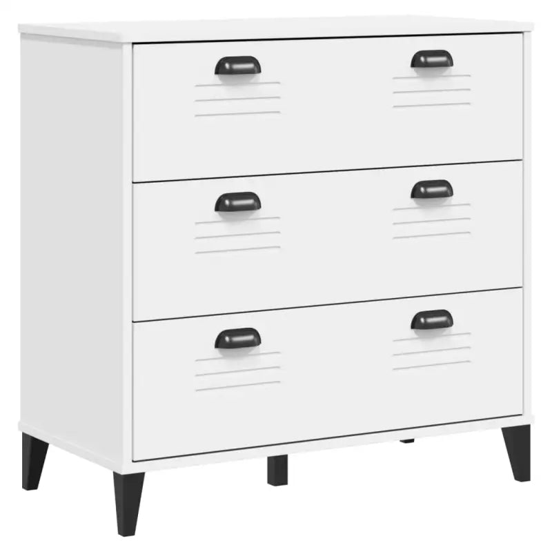 Hoge kast van massief grenenhout voor een stijlvolle uitstraling - Wit / 1 - Dressoirs & buffetkasten