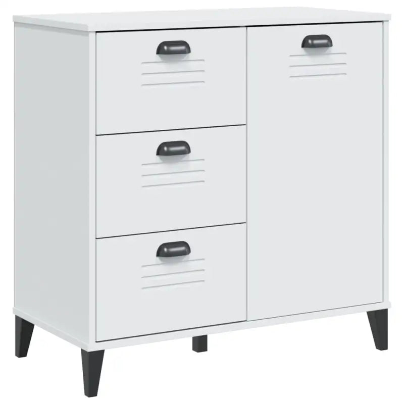 Hoge kast van massief grenenhout voor een trendy interieur - Wit / 1 - Dressoirs & buffetkasten