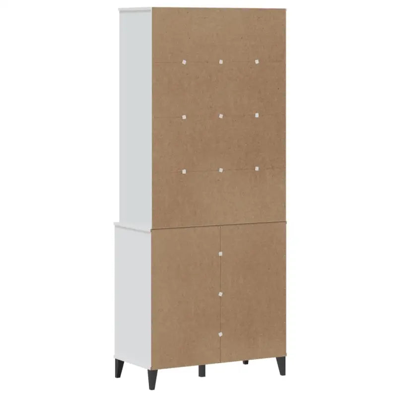 Hoge kast van massief grenenhout voor een trendy interieur - Wit / 1 - Dressoirs & buffetkasten
