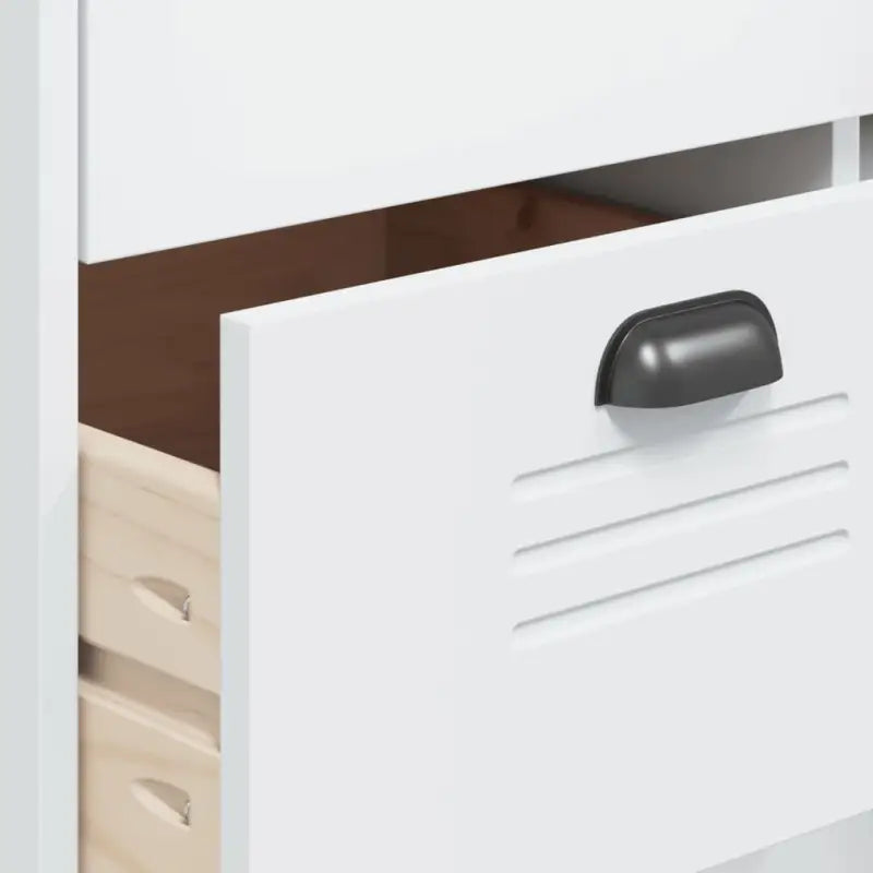 Hoge kast van massief grenenhout voor een trendy interieur - Wit / 1 - Dressoirs & buffetkasten