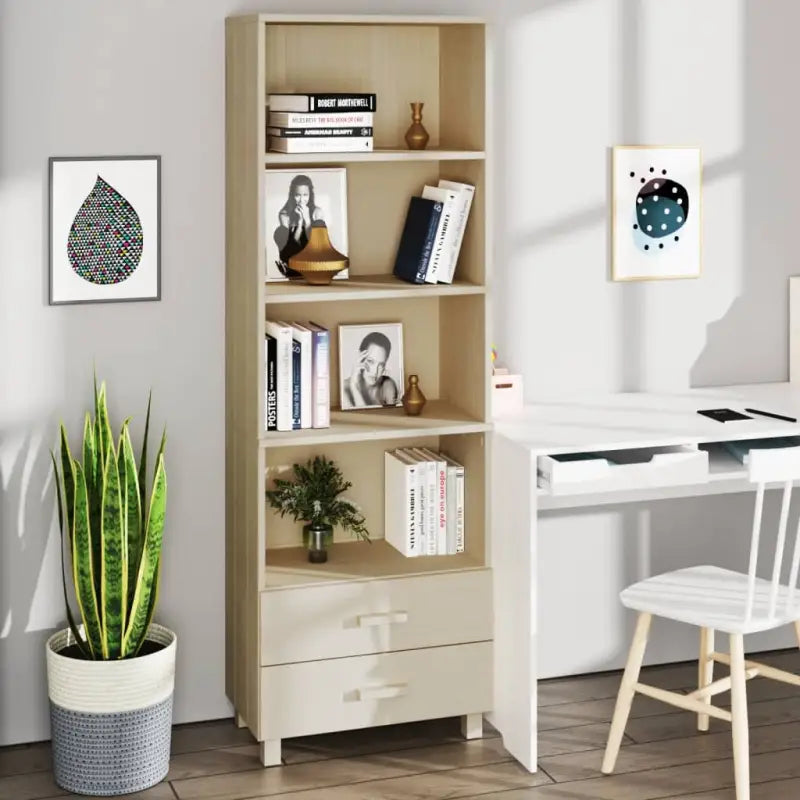 Hoge kast van massief grenenhout voor uw interieur - Honingbruin / 1 - Dressoirs & buffetkasten