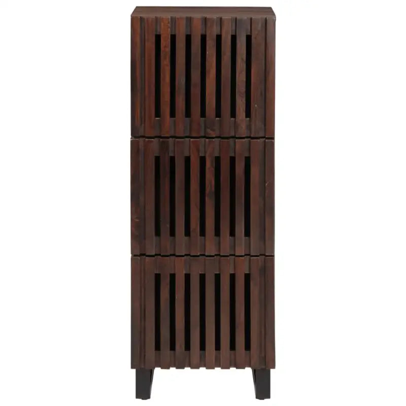 Hoge kast van massief mangohout met industriële uitstraling - Cd- & dvd-kasten