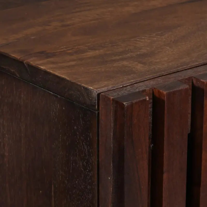 Hoge kast van massief mangohout met industriële uitstraling - Cd- & dvd-kasten