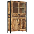 Hoge kast van massief ruw mangohout met vintage ontwerp - Dressoirs & buffetkasten