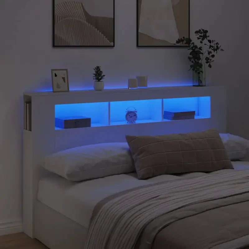 Hoofdbord en voetbord in bewerkt hout grijs Sonoma voor moderne slaapkamers - Wit / 180 x 103.5 cm / 1 - Hoofdborden