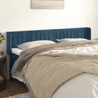Hoofdbord en voetbord in fluweel levering bevat 147x16x118 - Donkerblauw / 183 x 16 x 78/88 cm / 1 - Hoofdborden