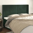 Hoofdbord en voetbord in fluweel levering bevat 147x16x118 - Donkergroen / 203 x 16 x 118/128 cm / 1 - Hoofdborden
