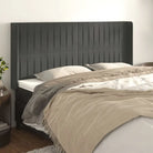 Hoofdbord en voetbord in fluweel levering bevat 147x16x118 - Donkergrijs / 183 x 16 x 118/128 cm / 1 - Hoofdborden
