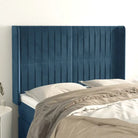Hoofdbord en voetbord in fluweel levering bevat 147x16x118 - Donkerblauw / 147 x 16 x 118/128 cm / 1 - Hoofdborden