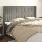 Hoofdbord en voetbord in fluweel levering bevat 147x16x118 - Lichtgrijs / 163 x 16 x 118/128 cm / 1 - Hoofdborden