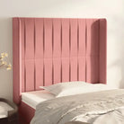 Hoofdbord en voetbord in fluweel levering bevat 147x16x118 - Roze / 83 x 16 x 118/128 cm / 1 - Hoofdborden en voetborden