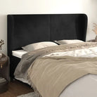 Hoofdbord en voetbord in fluweel levering bevat slimme slaapkamerstijl - Zwart / 203 x 23 x 118/128 cm / 1