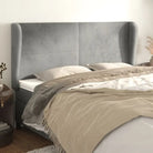 Hoofdbord en voetbord in fluweel levering bevat slimme slaapkamerstijl - Lichtgrijs / 203 x 23 x 118/128 cm / 1