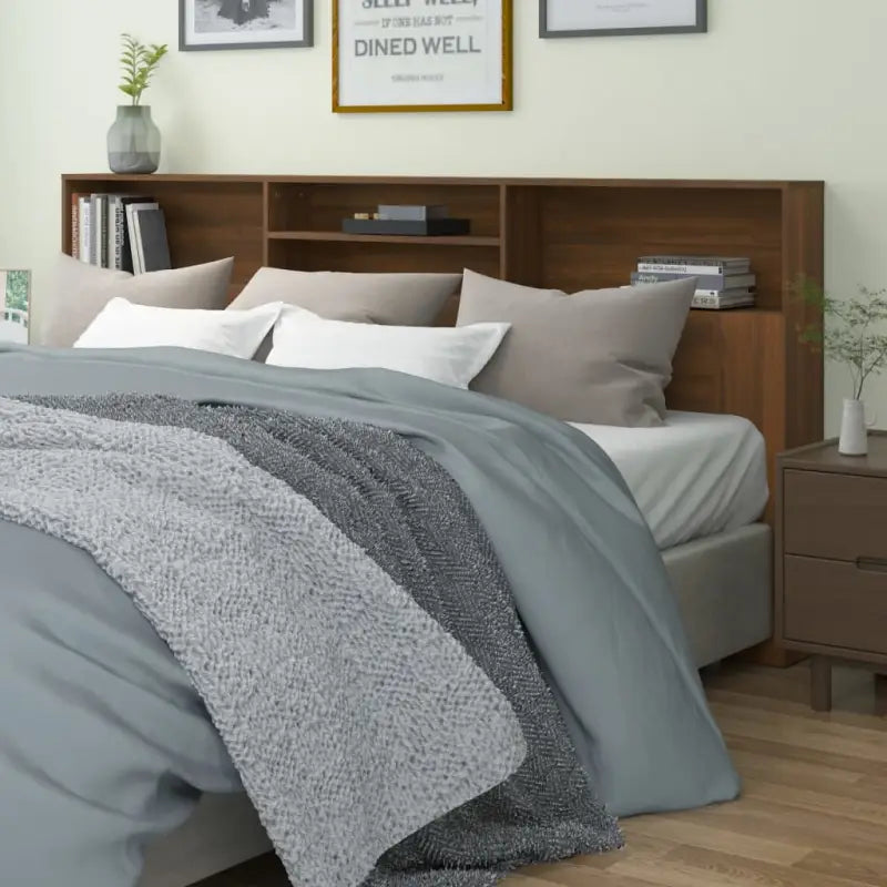 Hoofdborden en voetborden in hoogglans wit voor de slaapkamer - bruin eikenkleur / 1 - Hoofdborden en voetborden