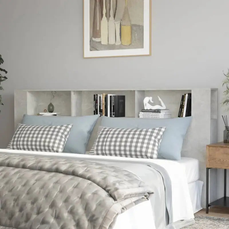 Hoofdborden en voetborden in hoogglans wit voor een moderne slaapkamer - Betongrijs / 1 - Hoofdborden en voetborden