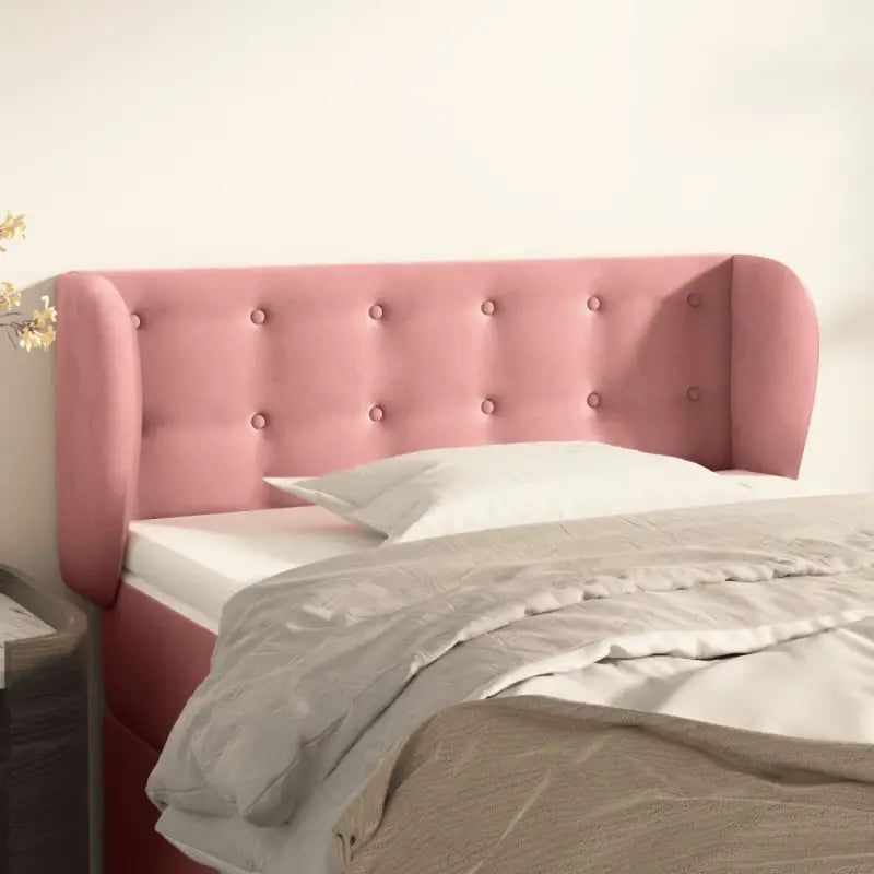 Hoofdborden en voetborden levering bevat luxe fluweel voor elke slaapkamer - Roze / 83 x 23 x 78/88 cm / 1