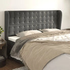 Hoofdborden en voetborden levering bevat luxe fluweel voor elke slaapkamer - Donkergrijs / 163 x 23 x 118/128 cm / 1