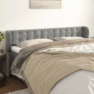 Hoofdborden en voetborden levering bevat luxe fluweel voor elke slaapkamer - Lichtgrijs / 163 x 23 x 78/88 cm / 1