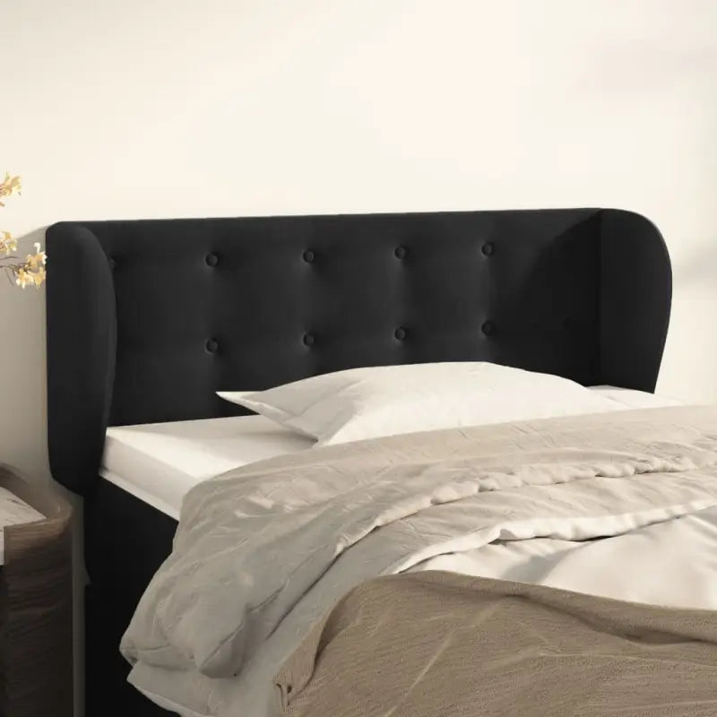 Hoofdborden en voetborden levering bevat luxe fluweel voor elke slaapkamer - Zwart / 103 x 23 x 78/88 cm / 1