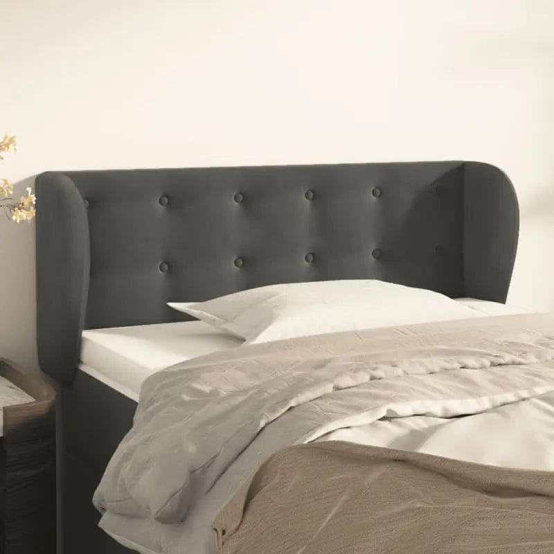 Hoofdborden en voetborden levering bevat luxe fluweel voor elke slaapkamer - Donkergrijs / 93 x 23 x 78/88 cm / 1