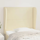 Hoofdborden en voetborden levering bevat met duurzaam glanzend kunstleer - Crème / 83 x 23 x 118/128 cm / 1