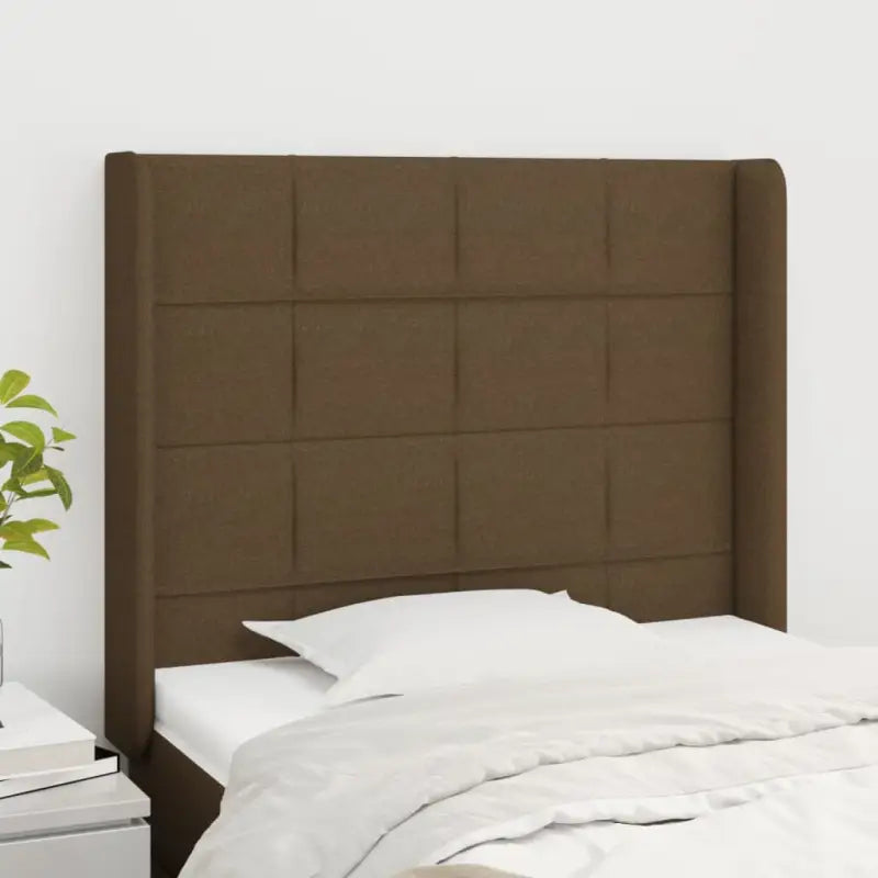 Hoofdborden en voetborden levering bevat met duurzaam en trendy ontwerp - Donkerbruin / 93 x 16 x 118/128 cm / 1