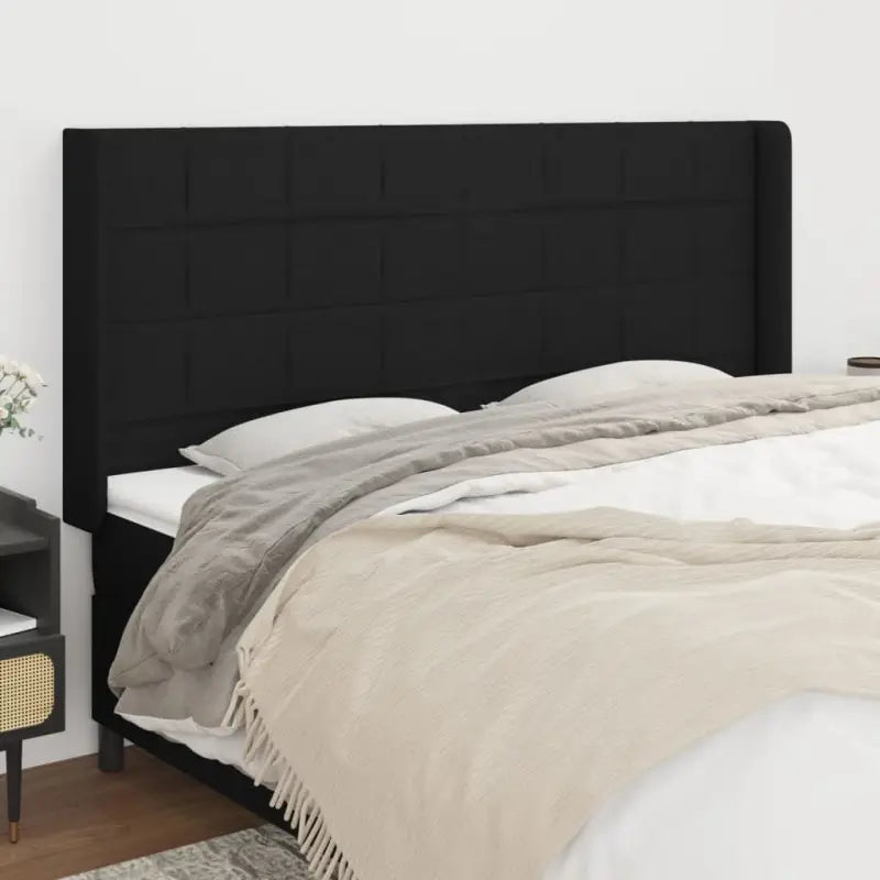 Hoofdborden en voetborden levering bevat met duurzaam en trendy ontwerp - Zwart / 183 x 16 x 118/128 cm / 1